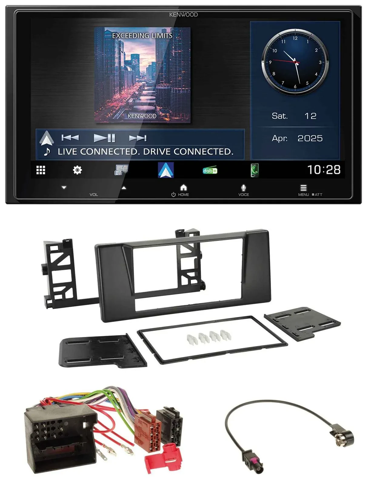 Автомагнитола Kenwood 2DIN, Bluetooth, USB, DAB, MP3 для BMW 5 (E39) и X5, разъем Quadlock