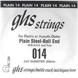 Струна одиночная GHS Plain Steel Ball End 014