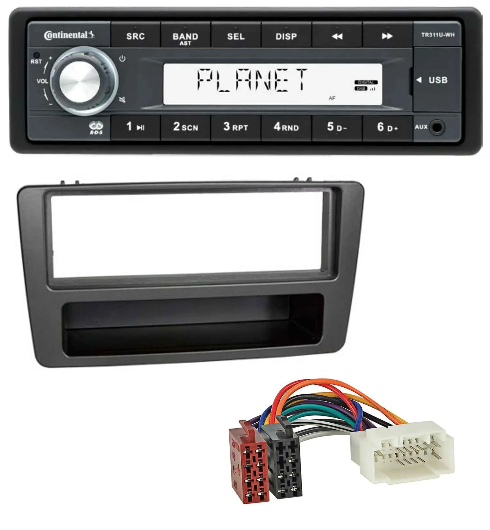 Continental USB MP3 AUX 1DIN Autoradio für Honda Civic 01-03 man. Klima anthrazi