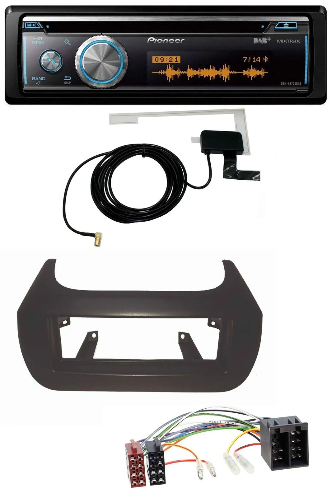 Автомагнитола Pioneer Bluetooth, DAB, MP3, USB, CD для Citroen Nemo, Fiat Fiorino, Qubo