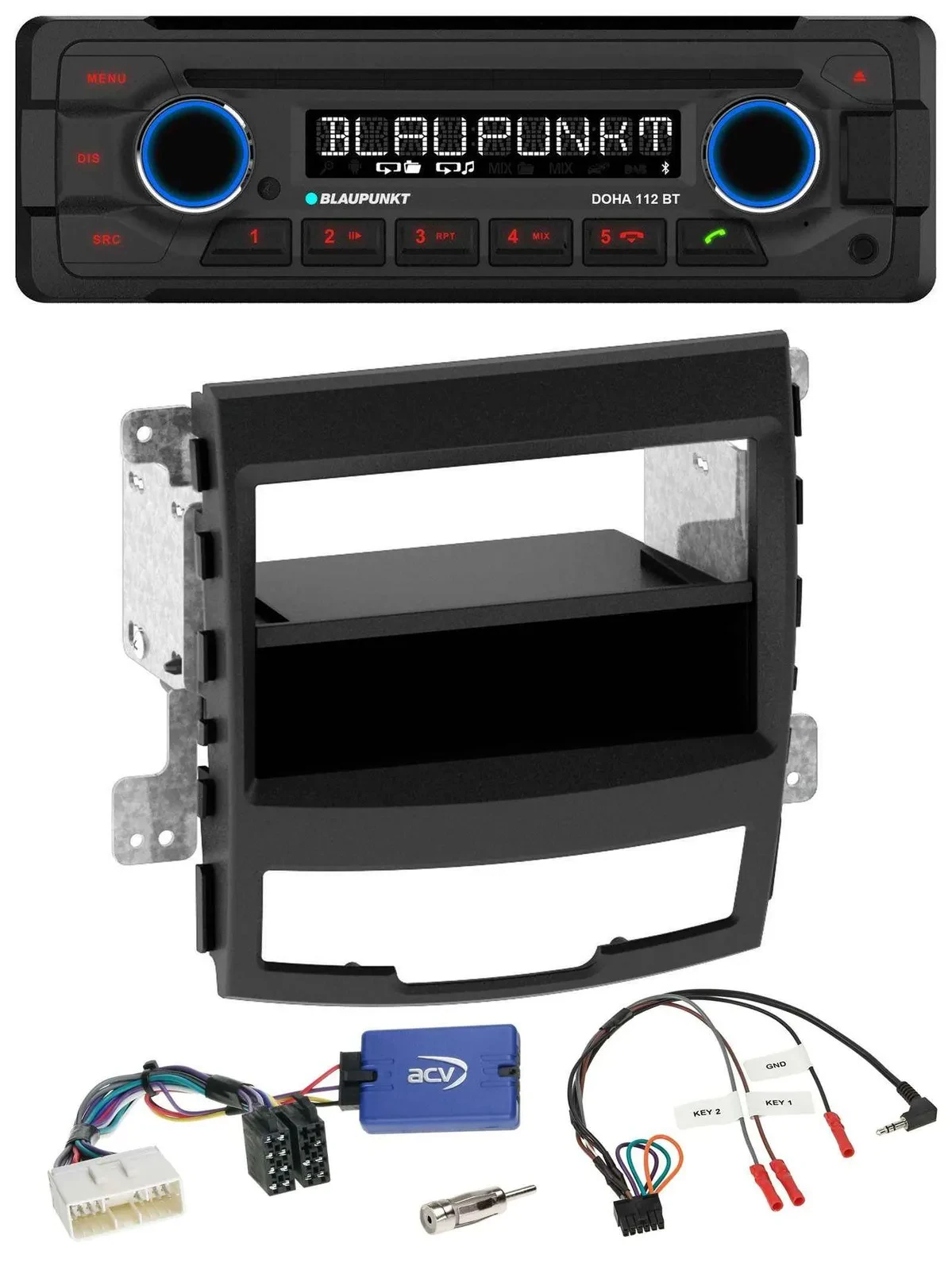 Blaupunkt Lenkrad MP3 CD Bluetooth USB Autoradio für SsangYong Korando CK 10-13