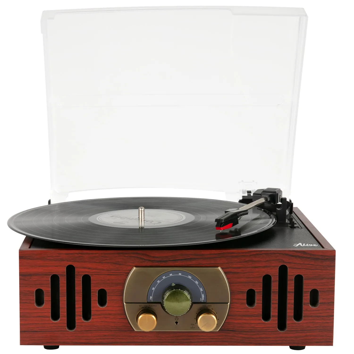 Виниловый проигрыватель Alive Audio QUATTRO LP Wood с FM-радио