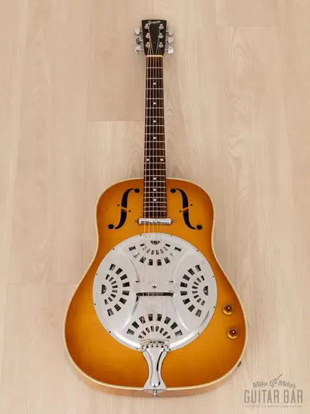 Резонаторная гитара Greco D-80P Roundneck Acoustic Electric Resonator Sunburst Japan 1993