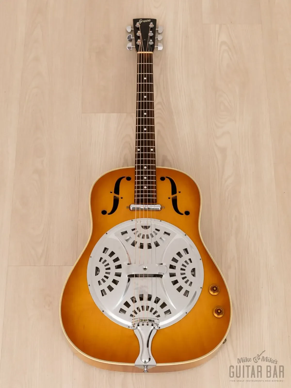 Резонаторная гитара Greco D-80P Roundneck Acoustic Electric Resonator Sunburst Japan 1993
