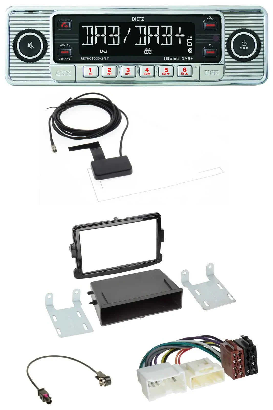 Dietz Bluetooth USB MP3 DAB Autoradio für Dacia Lodgy Sandero Opel Vivaro