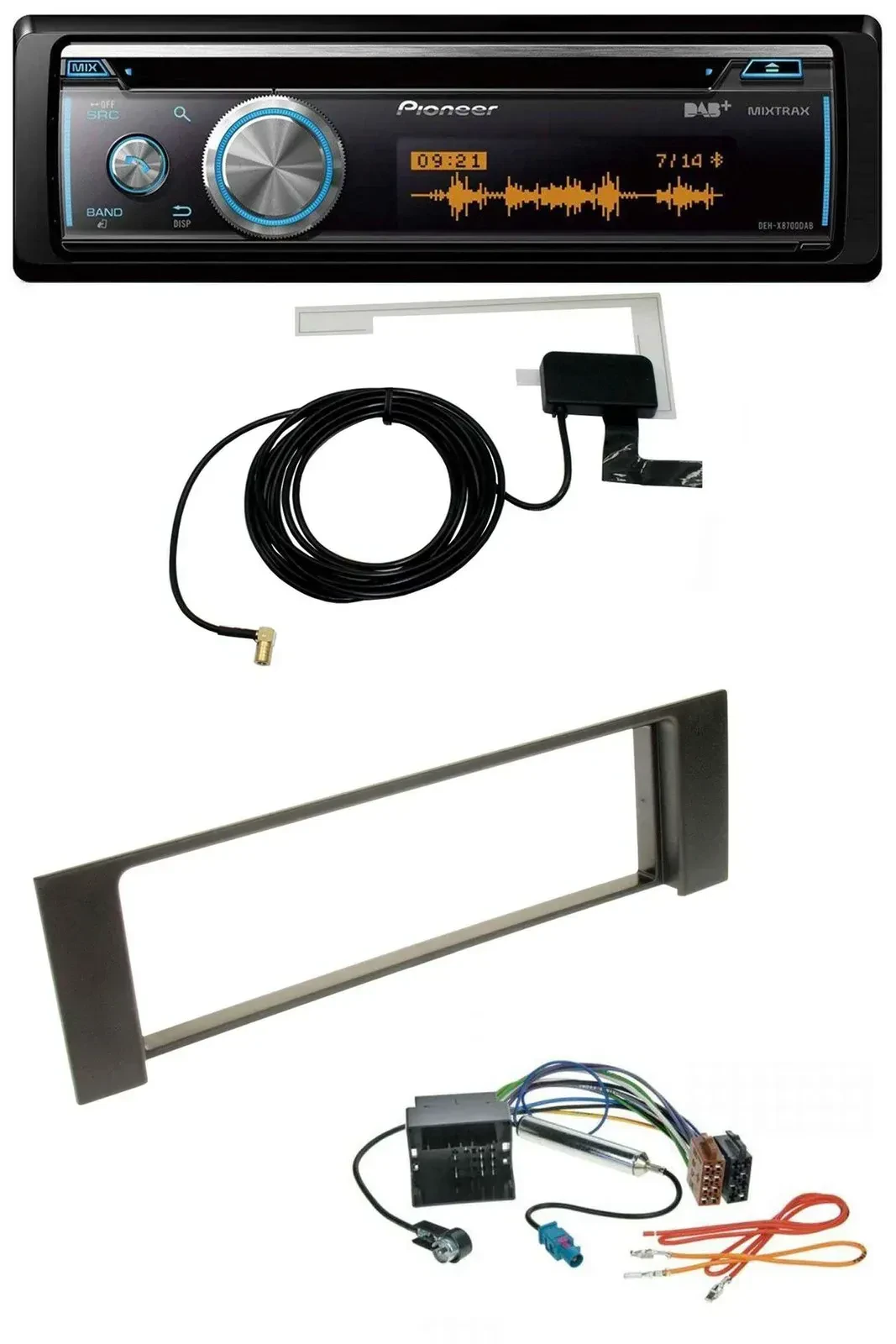 Pioneer Bluetooth DAB MP3 USB CD Autoradio für Audi A4 00-04 B6 Quadlock Fakra