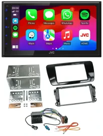JVC Bluetooth USB MP3 2DIN DAB Autoradio für Seat Ibiza ab 08 Klavierlack-schwar