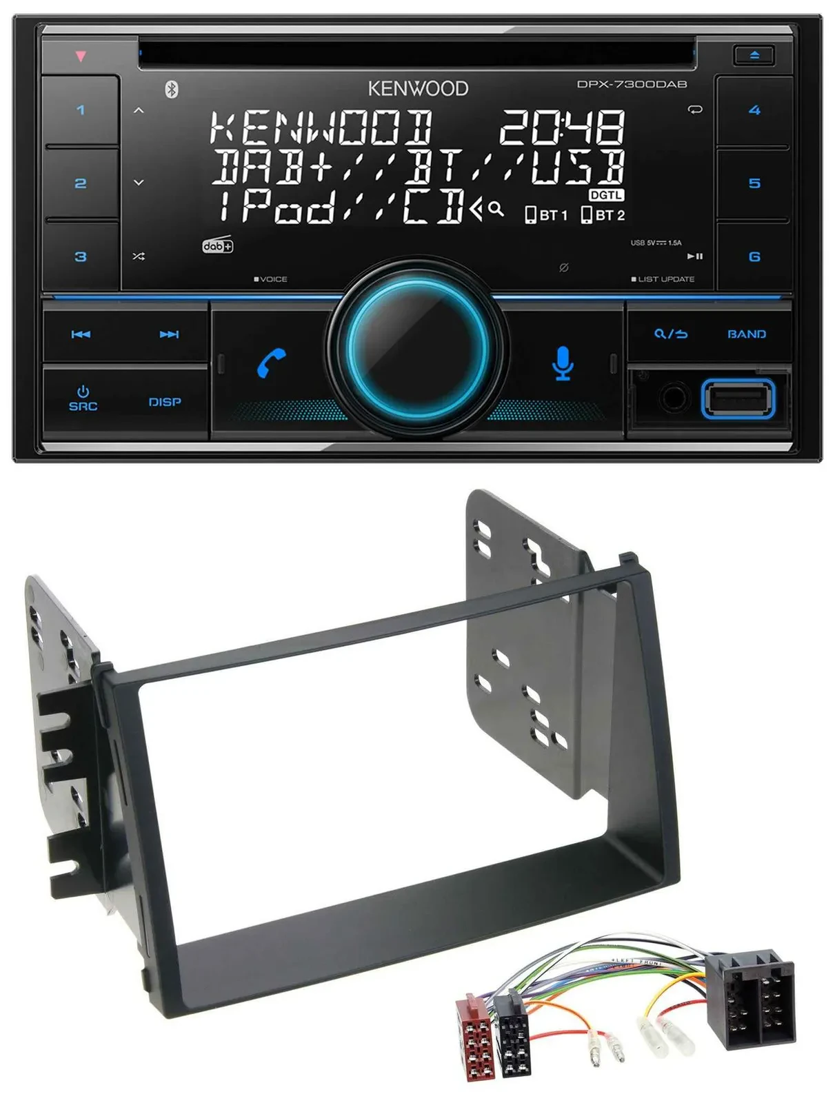 Автомагнитола Kenwood 2DIN, DAB, USB, MP3, Bluetooth для Kia Soul (AM, 2008–2011)