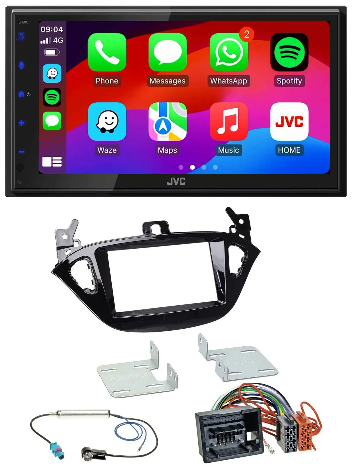 Автомагнитола JVC 2DIN, Bluetooth, DAB, USB для Opel Adam (с 2013) и Corsa E (с 2015)