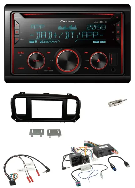 Pioneer 2DIN DAB Lenkrad Bluetooth USB CD Autoradio für Citroen Jumpy Spacetoure