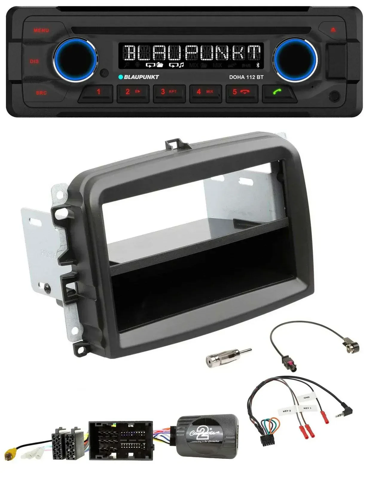 Blaupunkt Lenkrad MP3 CD Bluetooth USB Autoradio für Fiat 500 L (ab 2012)