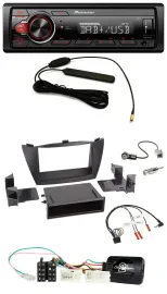 Автомагнитола Pioneer 1 DIN, MP3, DAB, USB, для Hyundai ix35 (2010–2013), поддержка управления на руле, черный