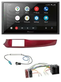 Автомагнитола Pioneer 2-DIN, USB, DAB, MP3, Bluetooth, для Alfa Giulietta 2010–2013, красный глянец