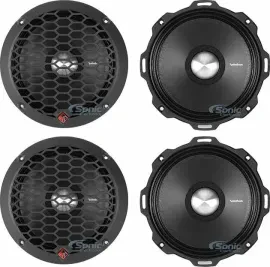 4) Rockford Fosgate PPS4-6 100W 6.5" 4-Ohm Midrange Car Speakers Bundle Package