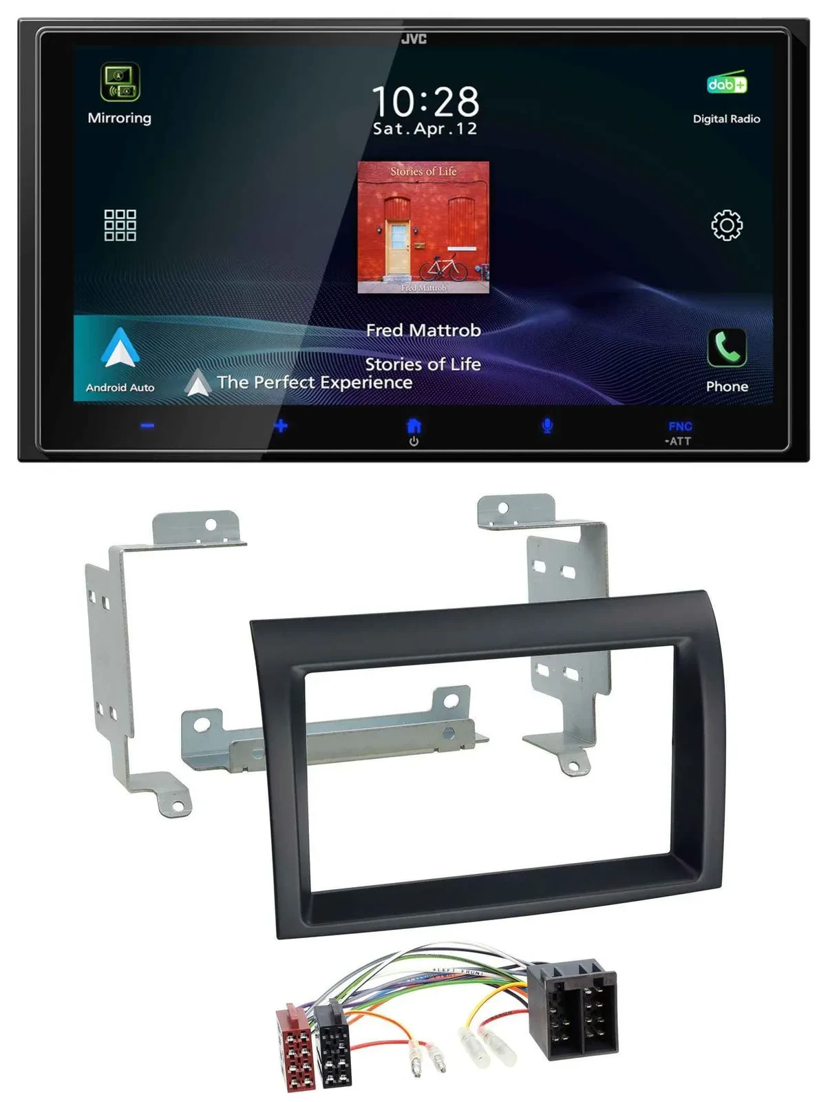 Автомагнитола для Fiat Ducato 2006–2011, Citroen Jumper JVC 2DIN, Bluetooth, USB, DAB, MP3