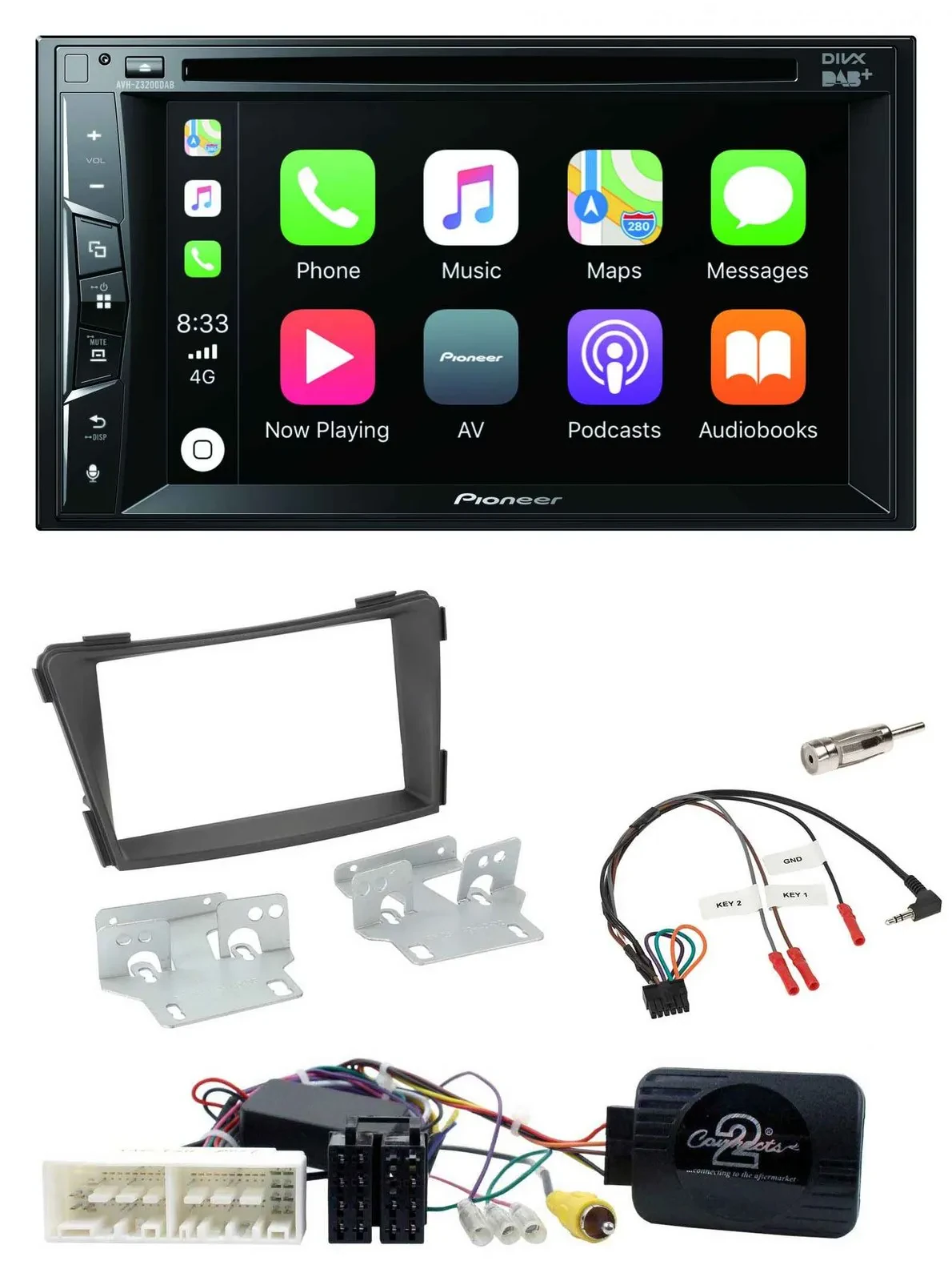 Автомагнитола Pioneer 2-DIN USB DVD Bluetooth DAB для Hyundai i40 (VF, с 2016)