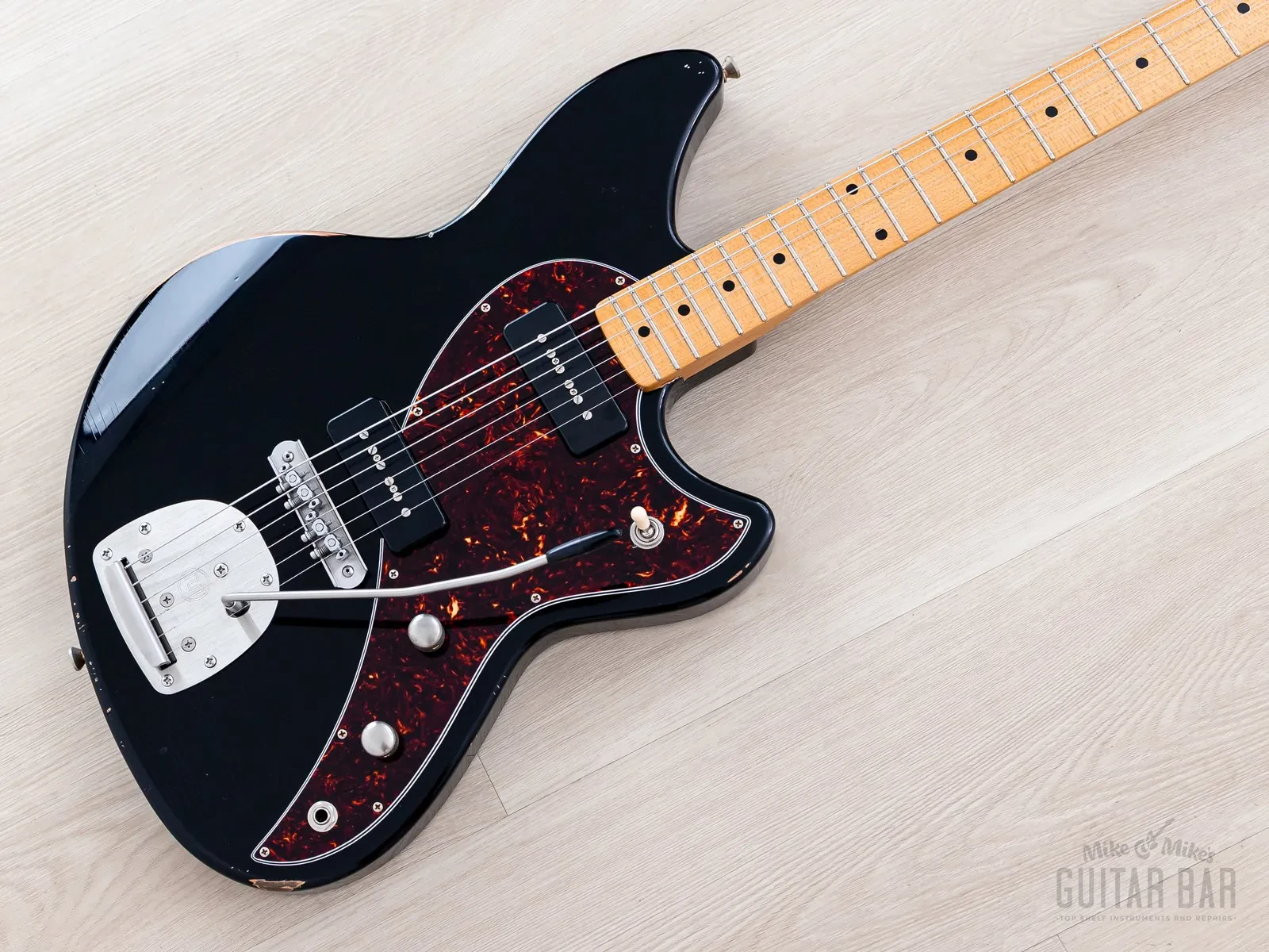 2024 Iconic Carlsbad Vintage Modern P90 Carbon Black Mediium Relic Custom Offset