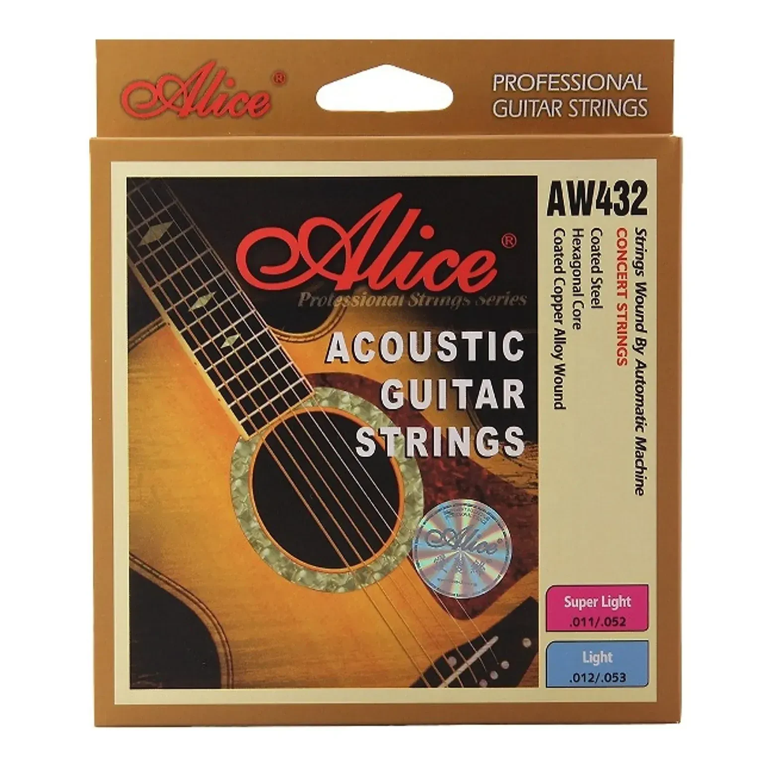 Струны для акустической гитары Alice AW432-SL Coated Copper Super Light 11-52