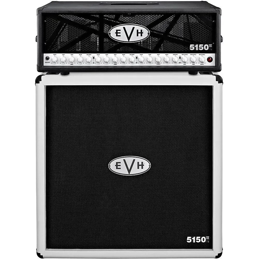 EVH 5150 III 100W Guitar Tube Head Black with 5150 III 412 Guitar Cab Ivory