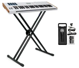 Arturia KEYLAB 49-Key Mk3 White USB Midi Keyboard Controller+Stand+Microphone