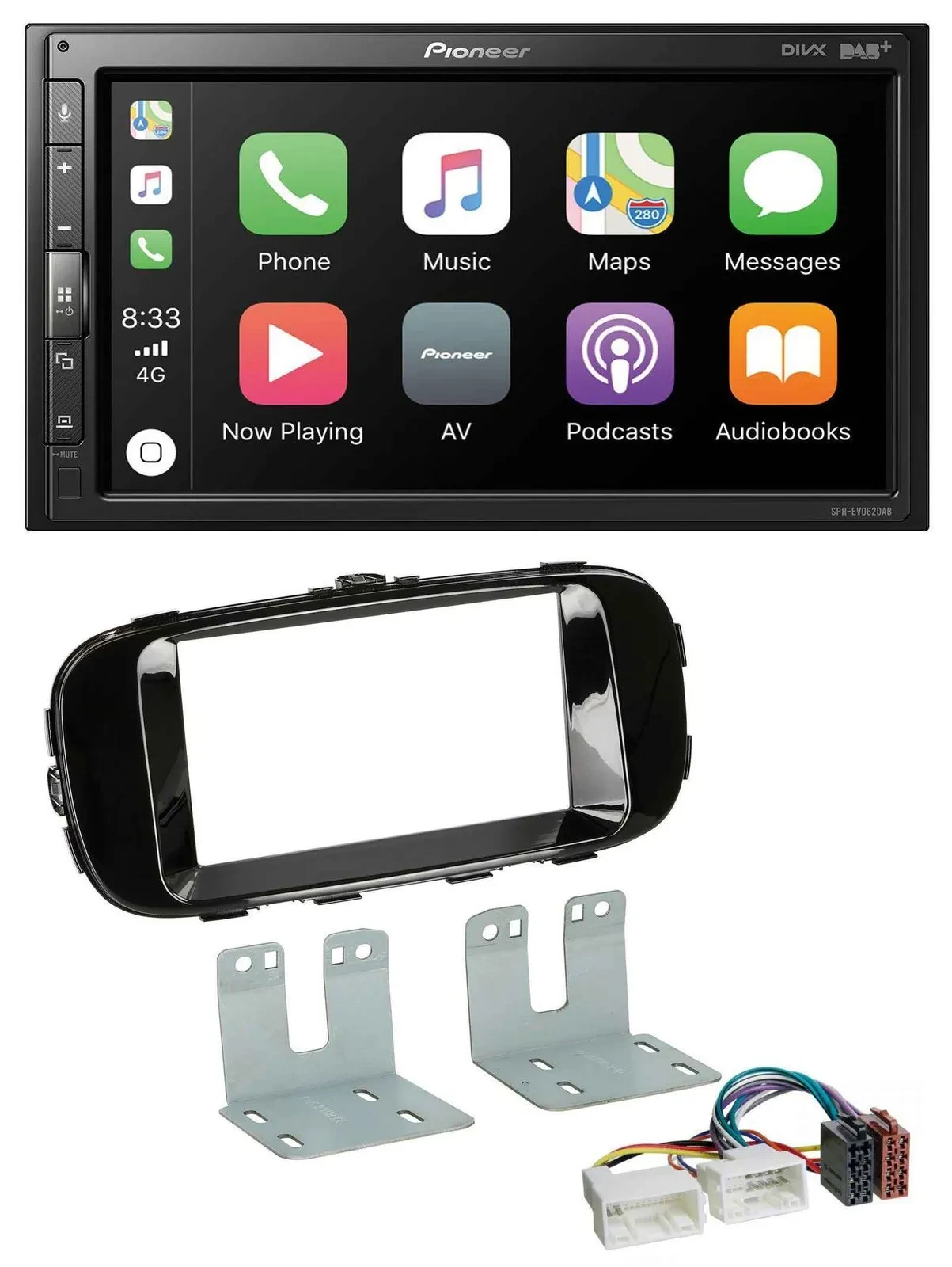 Pioneer USB MP3 DAB 2DIN Bluetooth Autoradio für Kia Soul PS ab 14 piano-schwarz