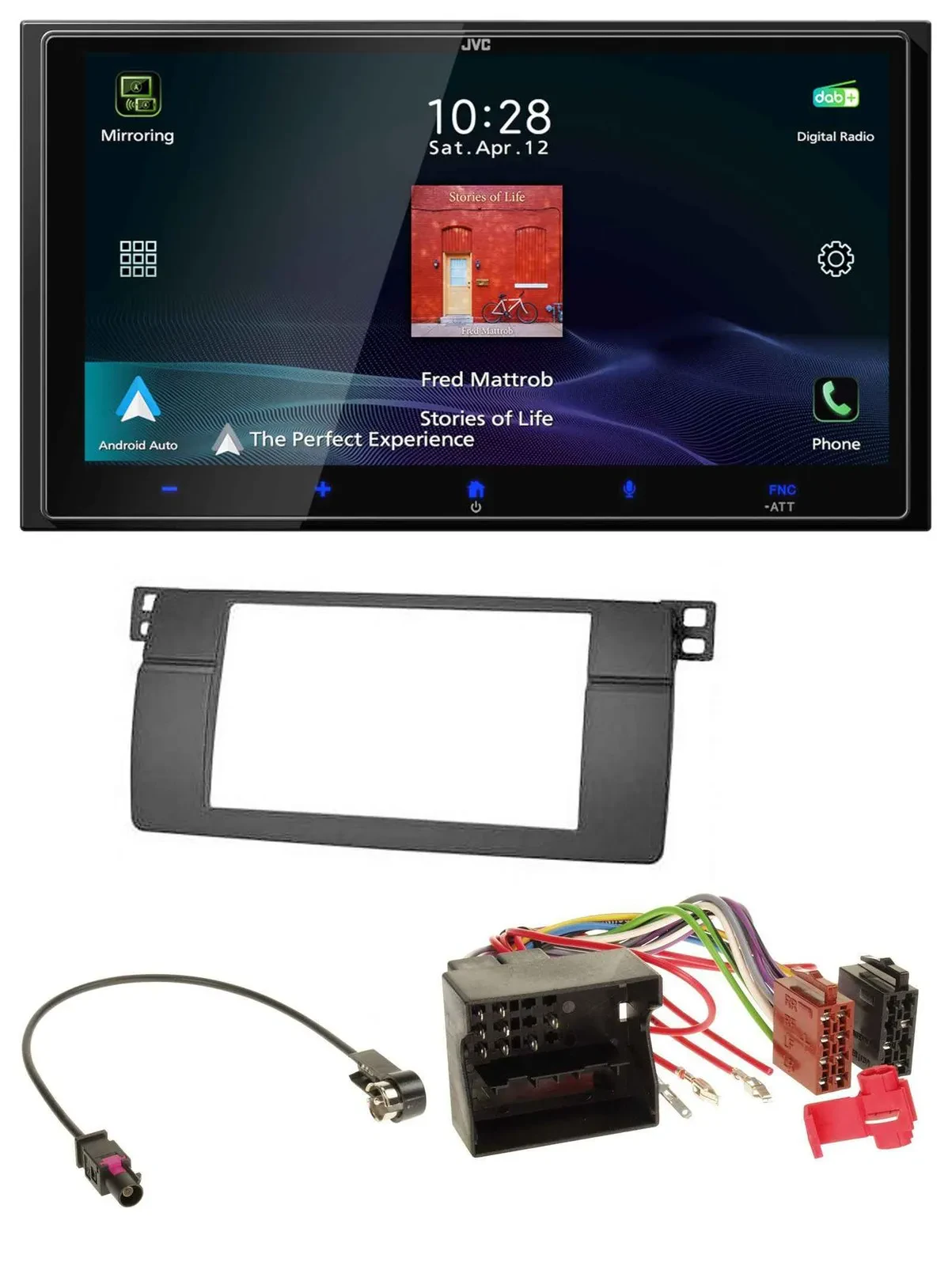 JVC USB Bluetooth 2DIN DAB MP3 Autoradio für BMW 3er E46 Profiversion großem Nav