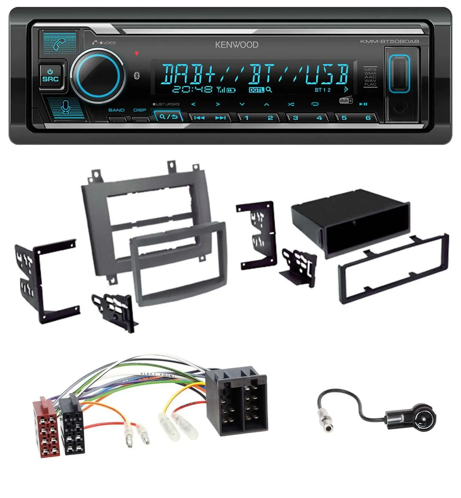 Автомагнитола Kenwood Bluetooth MP3 DAB USB для Cadillac CTS 2003–2006, SRX 2004–2005