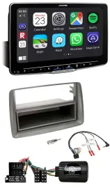 Автомагнитола Alpine Bluetooth USB DAB для Fiat Panda (2004–2010) серый с поддержкой управления на руле
