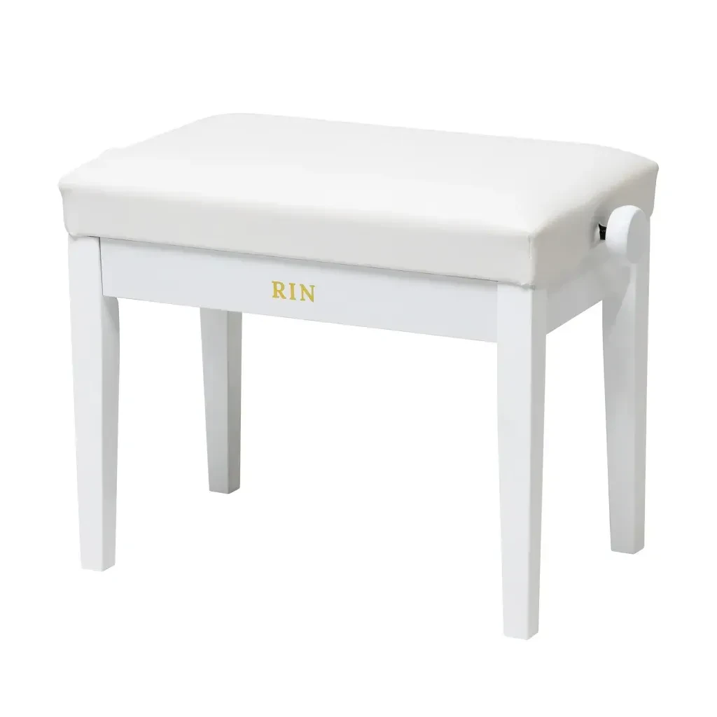 Банкетка для клавишных Rin LB-11WHG белая, искусственная кожа