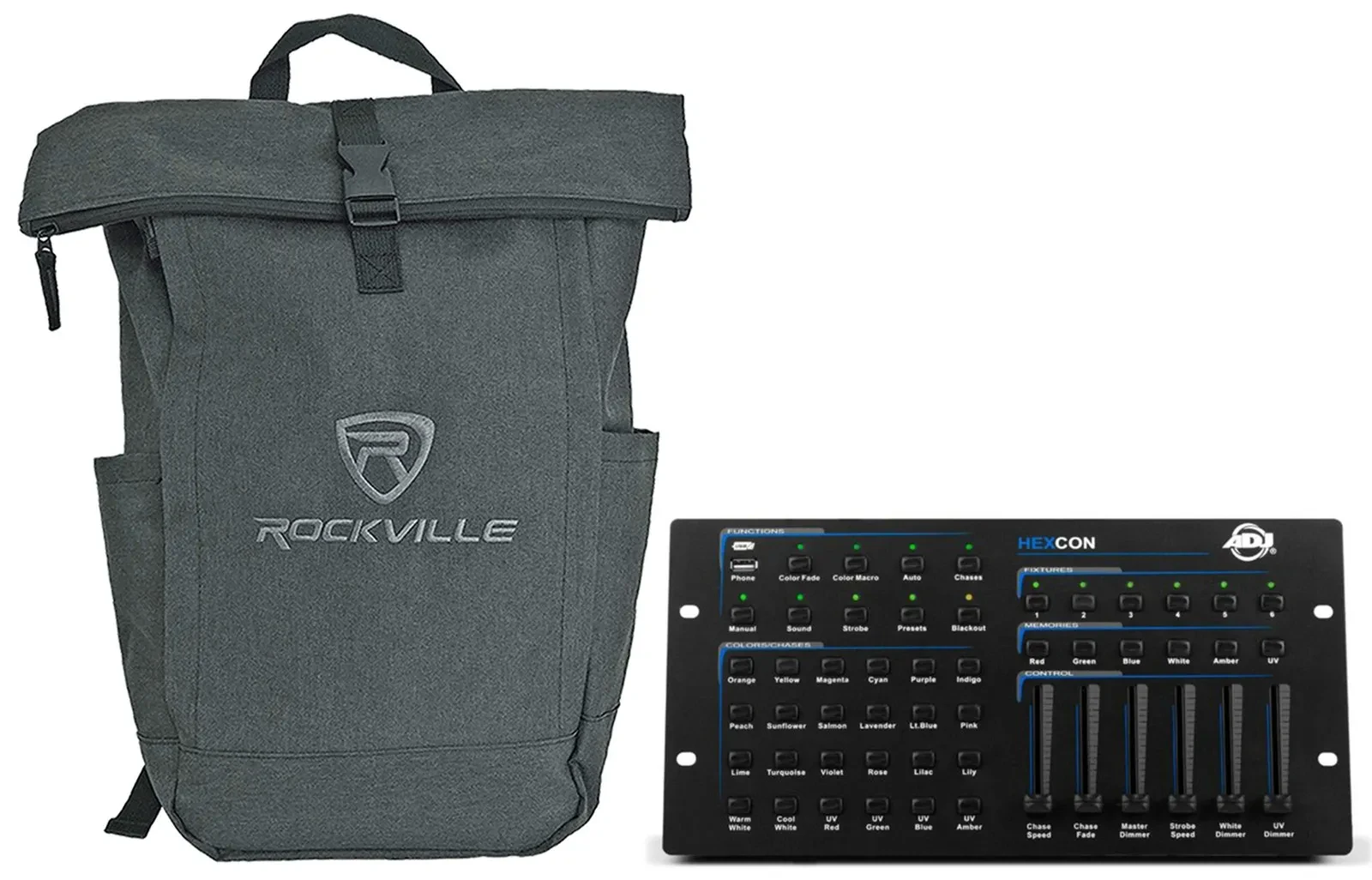 American DJ HEXCON HEX Series 36-Channel RGBWA+UV DMX Lighting Controller+Bag