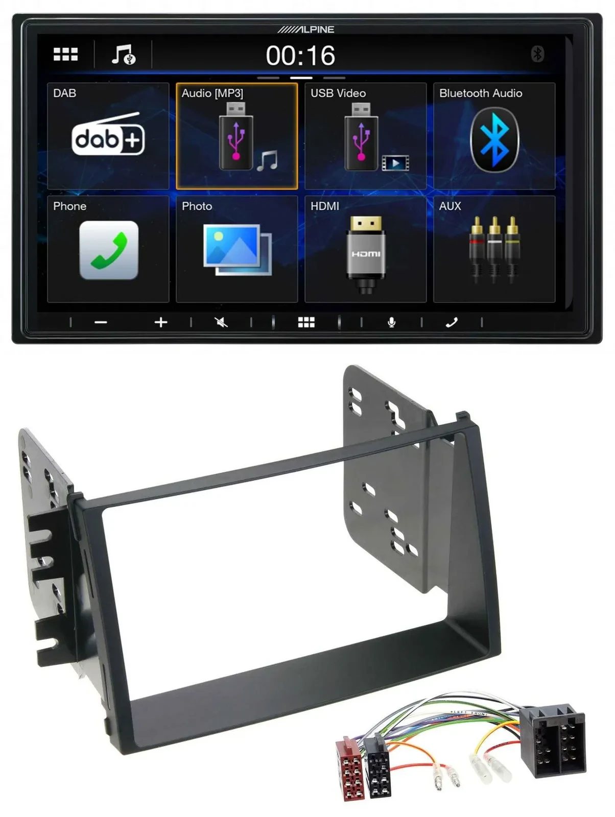 Alpine Bluetooth 2DIN MP3 DAB USB Autoradio für Kia Soul (AM, 2008-2011)