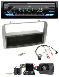JVC Bluetooth DAB USB Lenkrad Autoradio für Alfa GT 147 07-10 silber Ablagefach