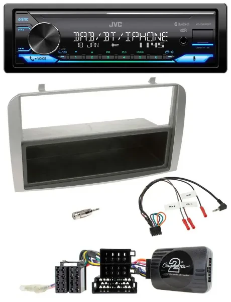 JVC Bluetooth DAB USB Lenkrad Autoradio für Alfa GT 147 07-10 silber Ablagefach