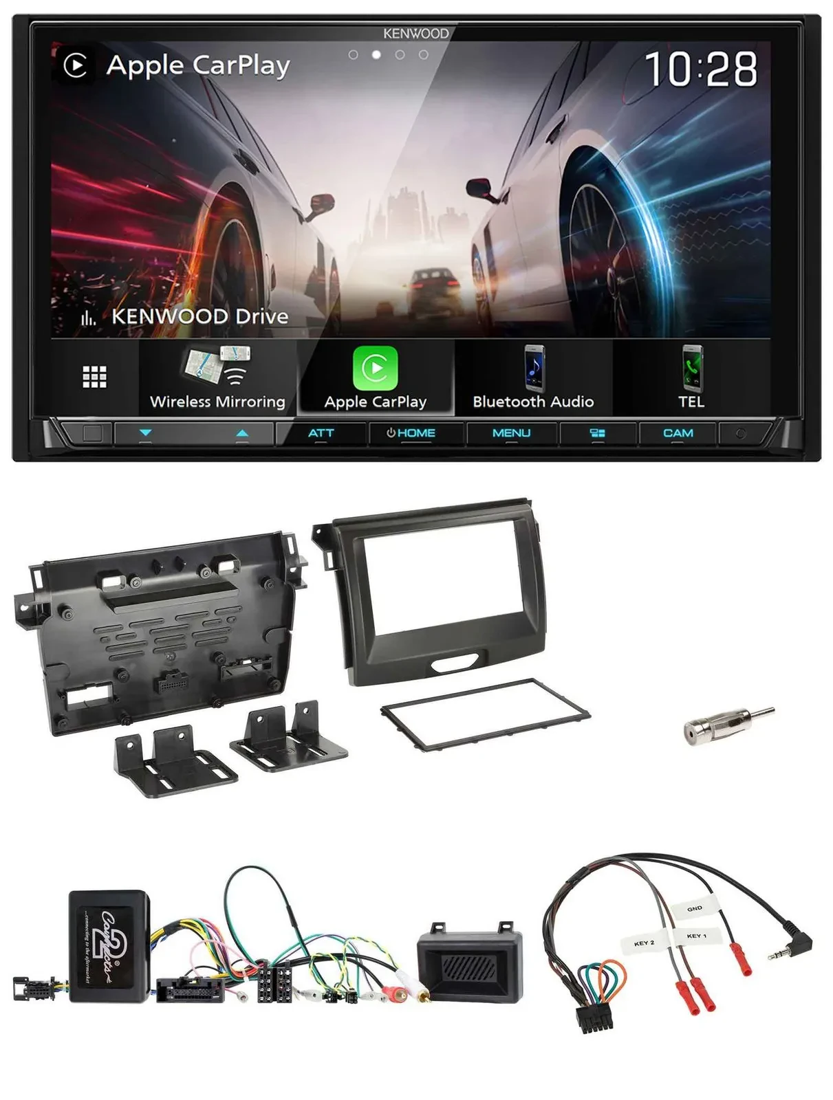 Kenwood Lenkrad 2DIN USB DAB Bluetooth Autoradio für Ford Ranger 2AB ab 04/2015