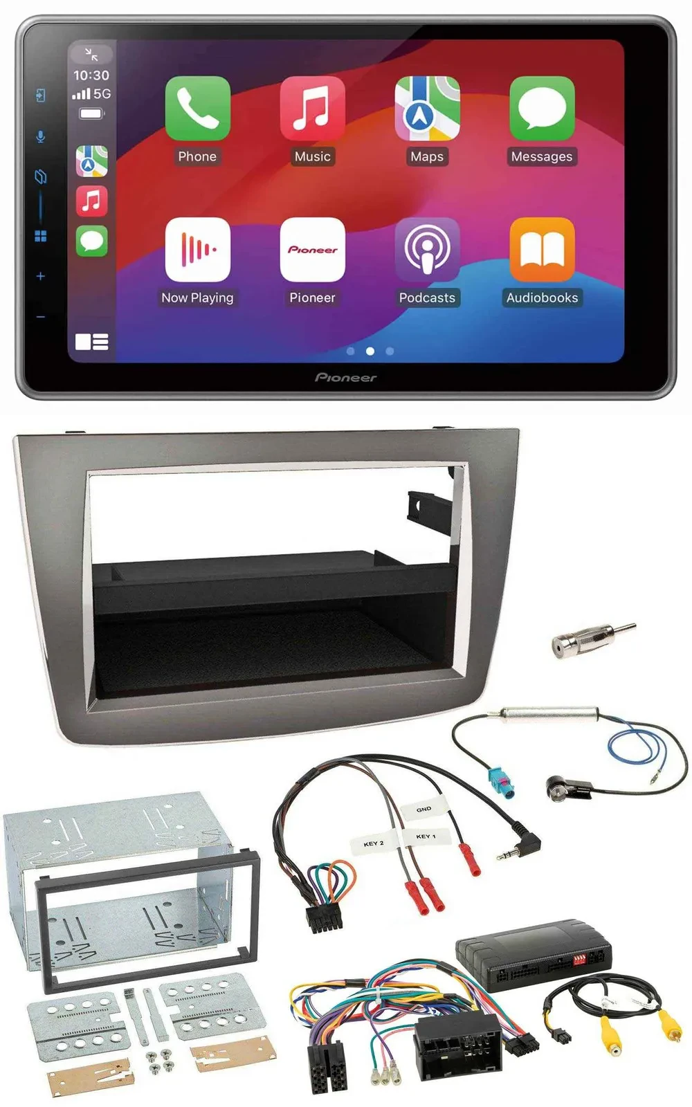 Pioneer Lenkrad USB DAB Bluetooth 2DIN Autoradio für Alfa Romeo Mito silber 14-1