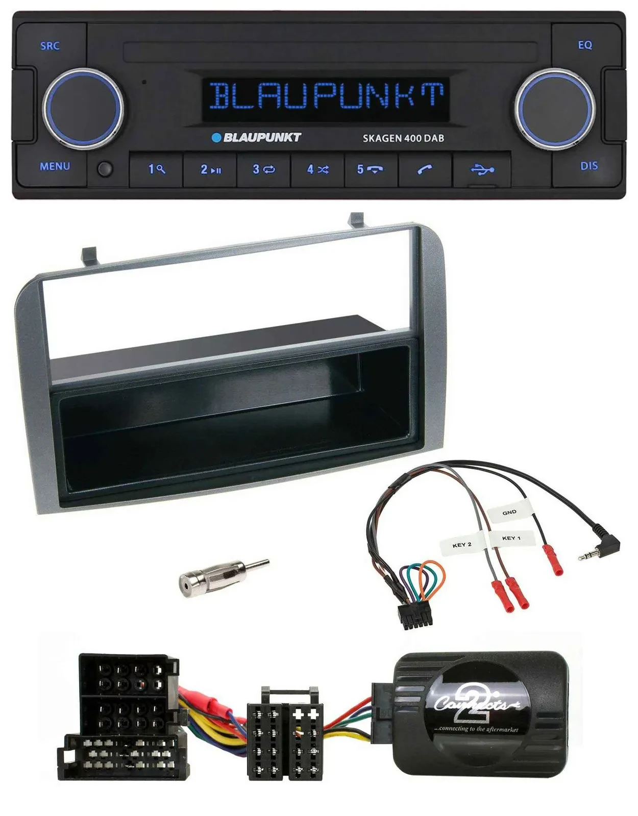 Автомагнитола для Alfa 147/GT Blaupunkt DAB, USB, Bluetooth, антрацит, с нишей