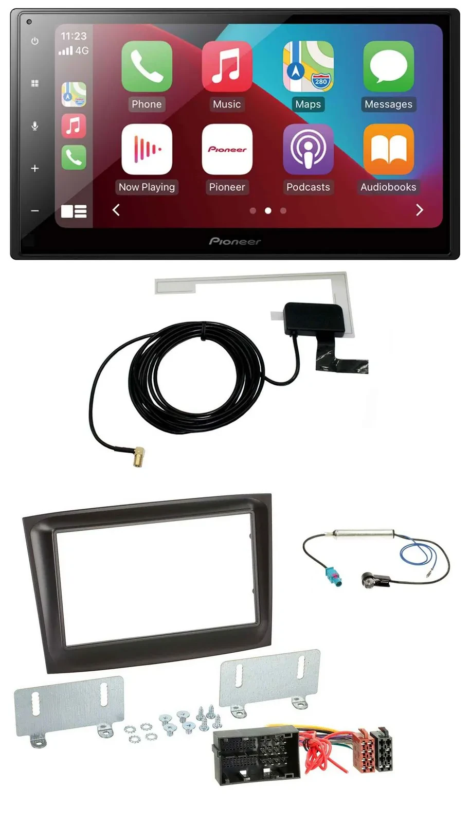 Автомагнитола для Fiat Doblo (с 2015) Pioneer 2-DIN, USB, Bluetooth, DAB, MP3, черный