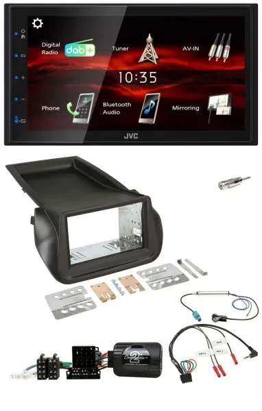 JVC USB Bluetooth Lenkrad DAB 2DIN Autoradio für Citroen Nemo Peugeot Bipper