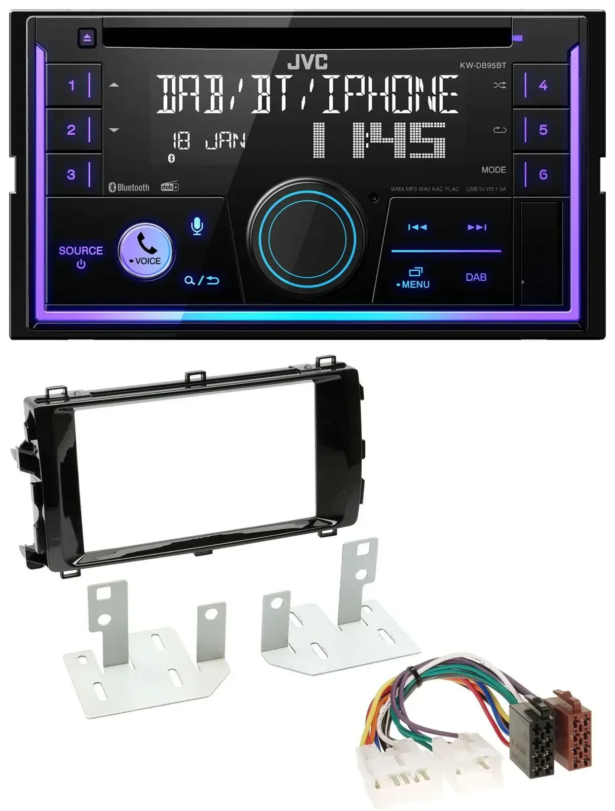 Автомагнитола для Toyota Auris (с 2013) JVC 2DIN DAB Bluetooth CD USB MP3