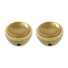 Allparts Vintage Hofner Bass Style Guitar Tea Cup Knobs, Set of 2, Cream & Gold