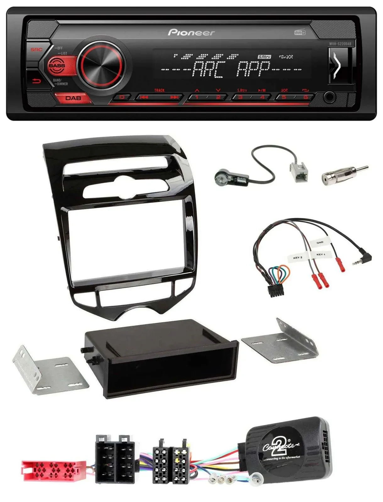 Автомагнитола Pioneer 1 DIN, DAB, USB, MP3, поддержка кнопок на руле, для Hyundai ix20 (с 2010, с автоматическим климат-контролем)