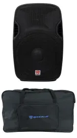 Rockville SPGN158 15" 1600 Watt DJ PA Speakers 8-Ohm+Weatherproof Speaker Bag