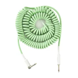 Hochwertiges Instrumentenkabel 9m, Grün, Klinke Mono zu Winkelklinke, PVC-Mantel