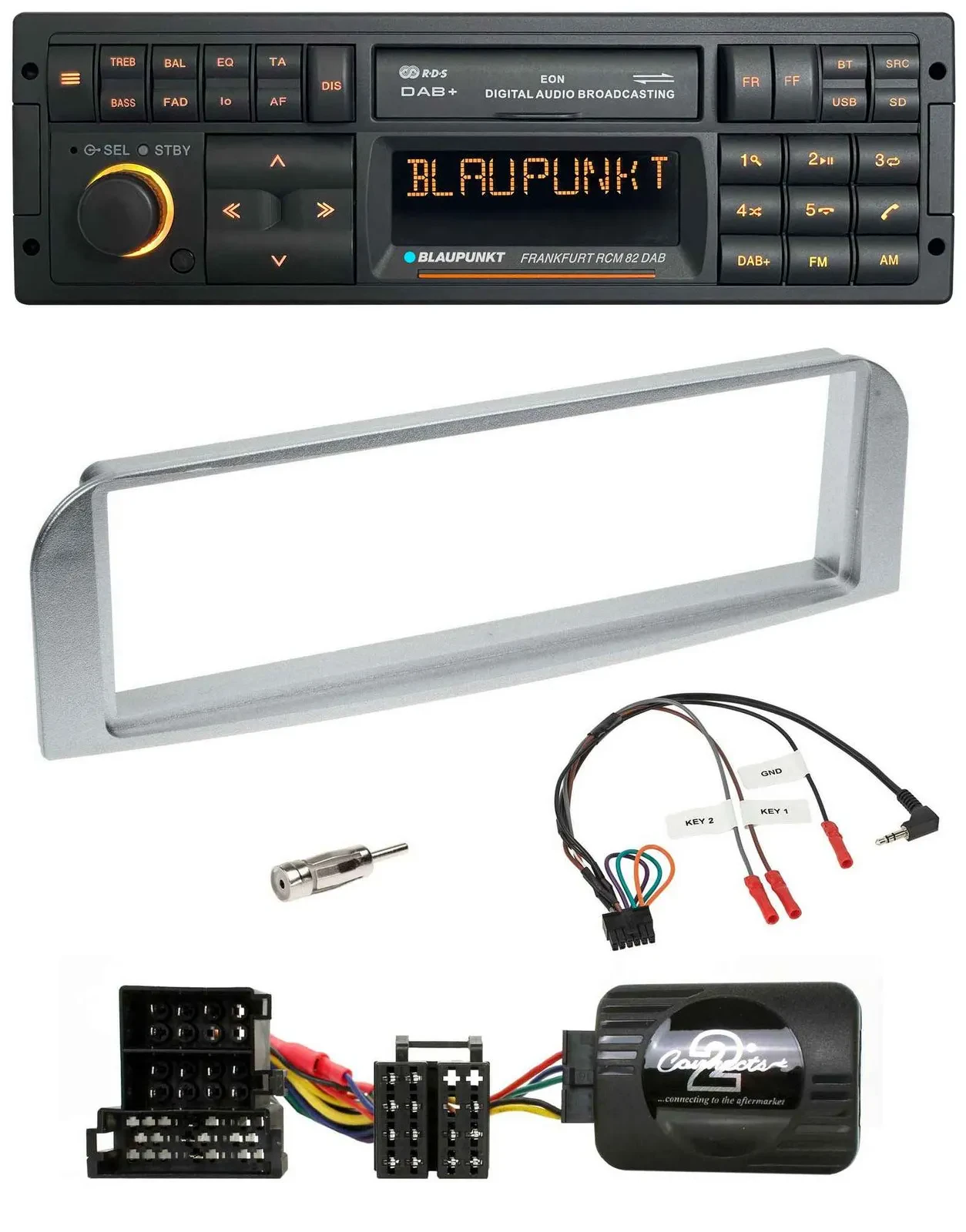 Blaupunkt USB DAB SD Lenkrad Bluetooth Autoradio für Alfa 147 GT silbergrau