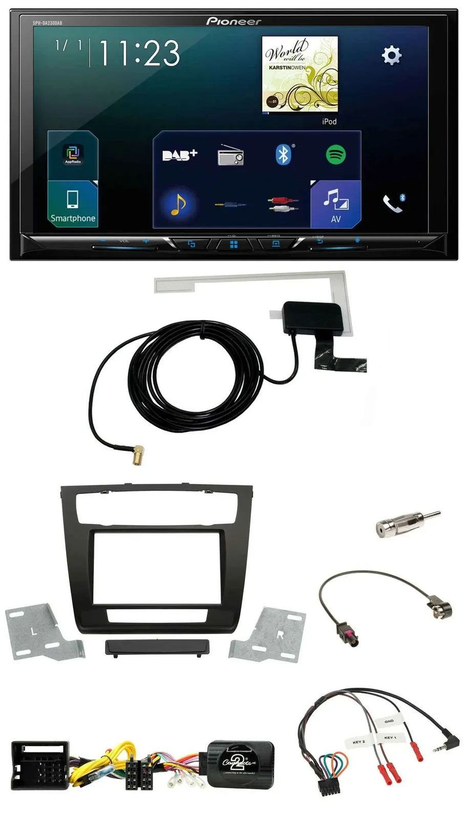 Pioneer 2DIN DAB USB Lenkrad Bluetooth Autoradio für BMW 1er aut. Klima E81/E82/
