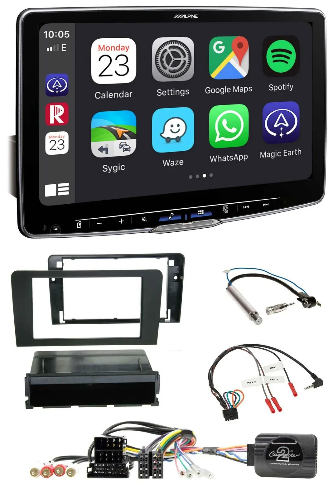 Alpine Lenkrad USB Bluetooth DAB Autoradio für Audi A3 Symphony ISO 8P 2003-2006