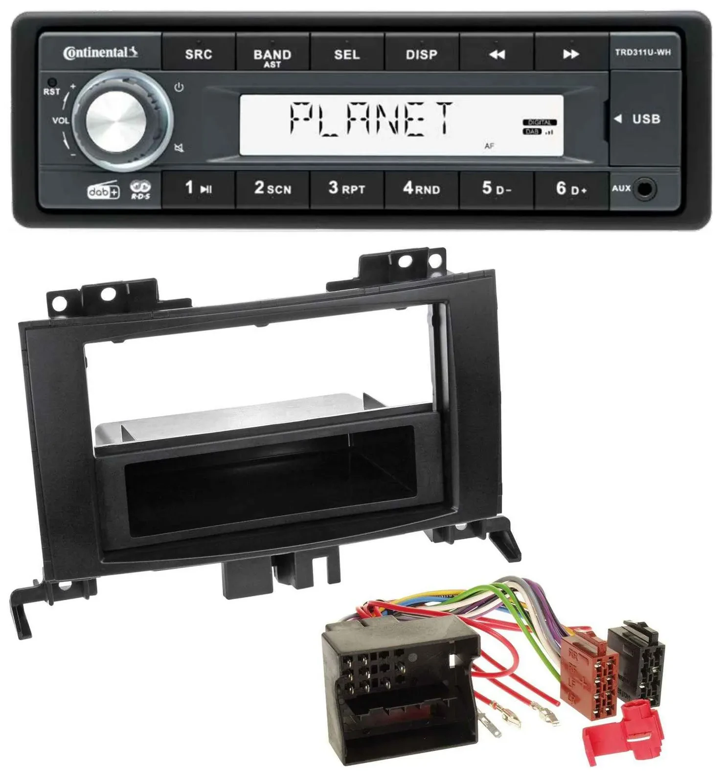 Continental MP3 AUX USB DAB 1DIN Autoradio für Mercedes Sprinter ab 06 schwarz