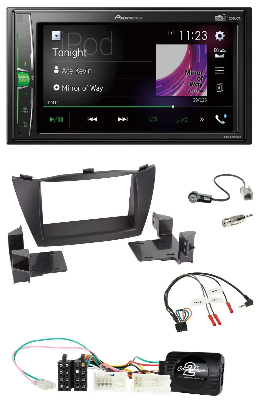 Автомагнитола Pioneer 2DIN DAB USB Bluetooth для Hyundai ix35 (2010–2013)