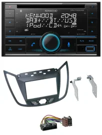 Автомагнитола Kenwood 2 DIN CD DAB USB MP3 Bluetooth для Ford C-Max (с 2010), серый