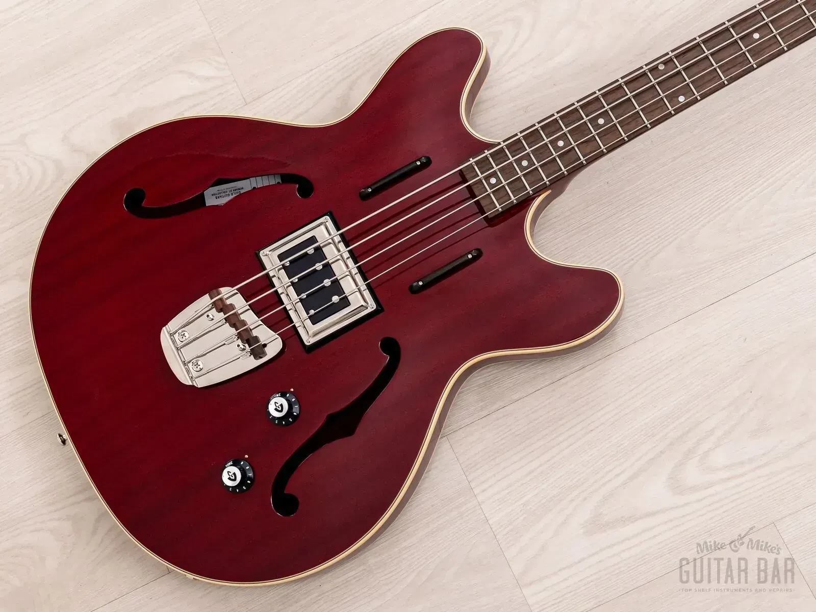 2017 Guild Newark St. Collection Starfire Bass Cherry w/ BS-1 BiSonic, Case